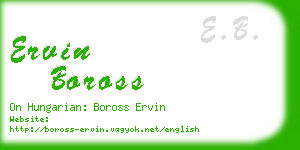 ervin boross business card